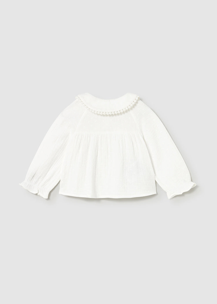 MAYORAL BEBE NIÑA BLUSA PLUMETI CHIFFON CREAM