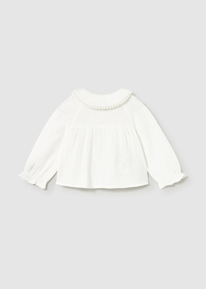 MAYORAL BEBE NIÑA BLUSA PLUMETI CHIFFON CREAM