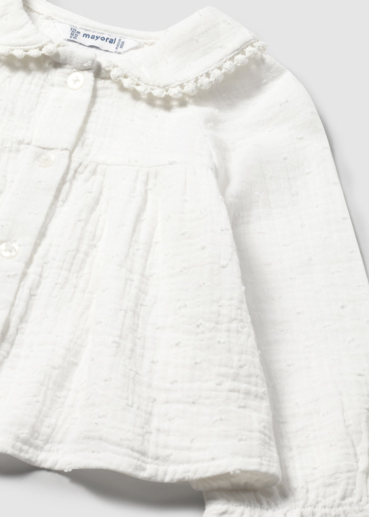 MAYORAL BEBE NIÑA BLUSA PLUMETI CHIFFON CREAM