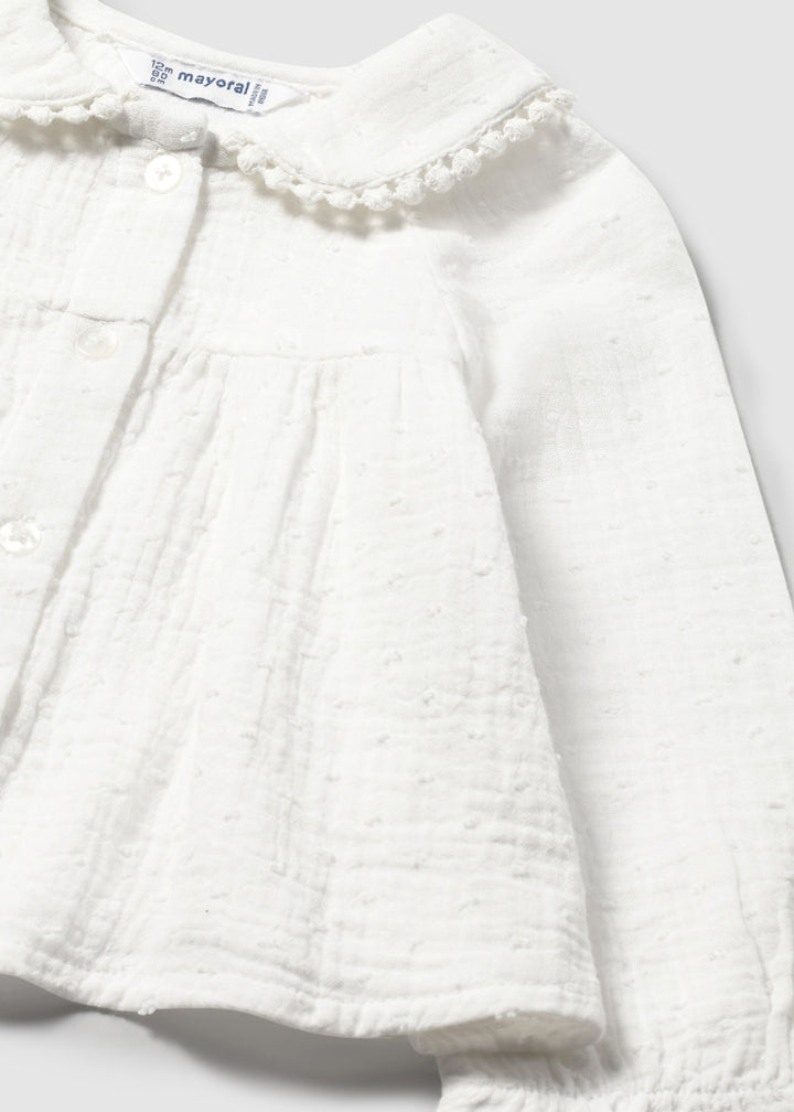 MAYORAL BEBE NIÑA BLUSA PLUMETI CHIFFON CREAM