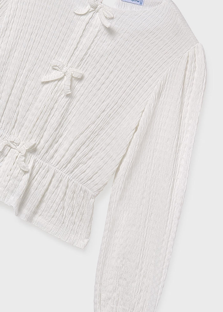 MAYORAL NIÑA BLUSA KNIT TOP CREAM