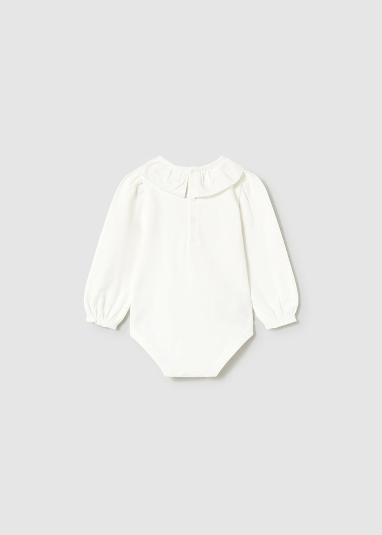 MAYORAL BEBE NIÑA BODY WITH EMBROIDERED COLLAR CREAM