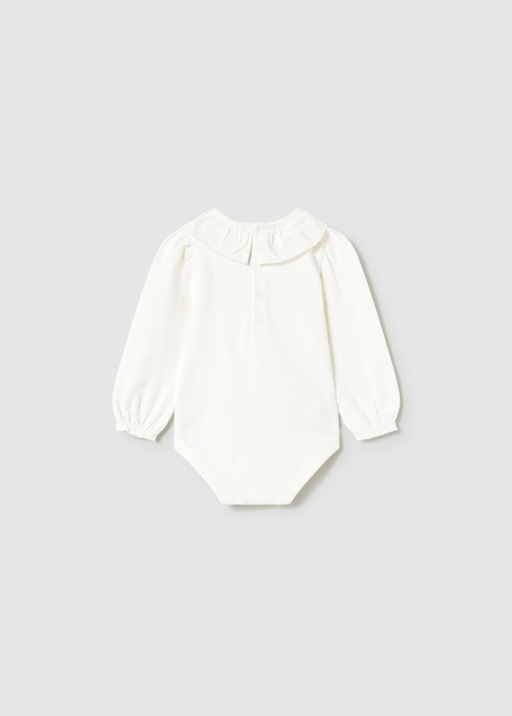 MAYORAL BEBE NIÑA BODY WITH EMBROIDERED COLLAR CREAM