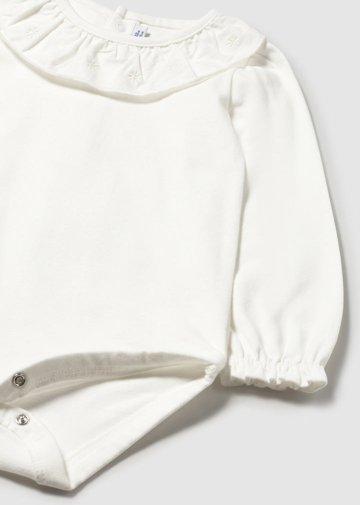 MAYORAL BEBE NIÑA BODY WITH EMBROIDERED COLLAR CREAM