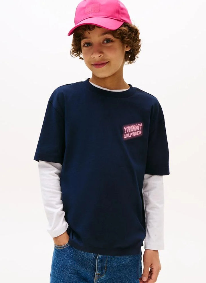 TOMMY HILFIGER NIÑO TSHIRT NEON GRAPHIC DARK NIGHT NAVY