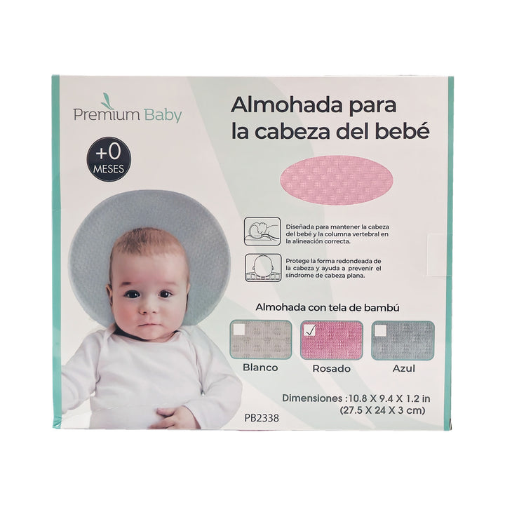 PREMIUM BABY ALMOHADA DE BAMBOO CABEZA PLANA 27.5X24X3CM