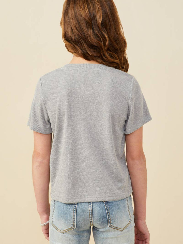 HAYDEN NIÑA TSHIRT BOW OFF WHITE GREY