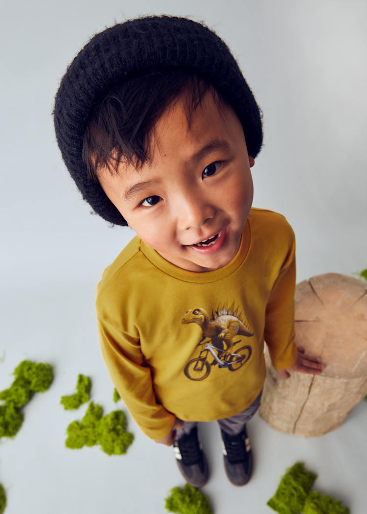 MAYORAL NIÑO TSHIRT DINO MUSTARD