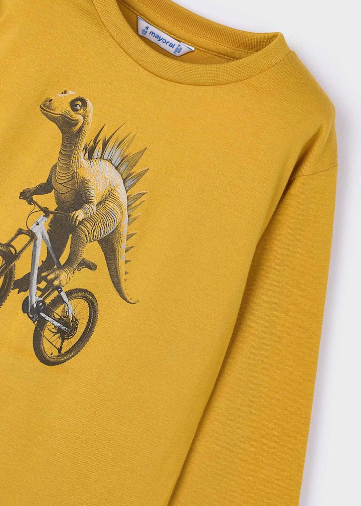 MAYORAL NIÑO TSHIRT DINO MUSTARD
