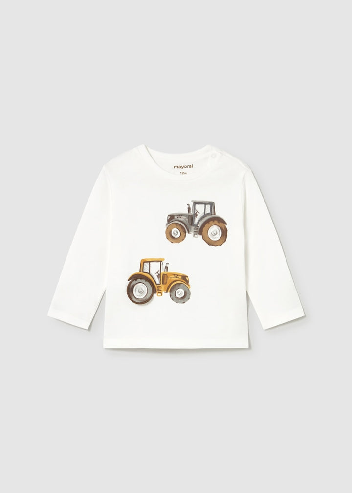 MAYORAL BEBE NIÑO TSHIRT PLAY TRACTOR CREAM