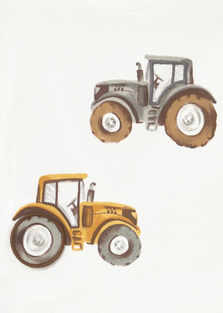 MAYORAL BEBE NIÑO TSHIRT PLAY TRACTOR CREAM