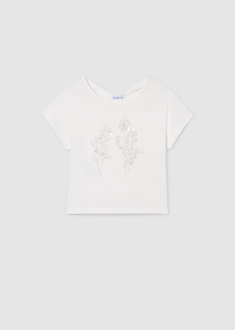 Mayoral Blusa Lentejuelas Crudo para Niña