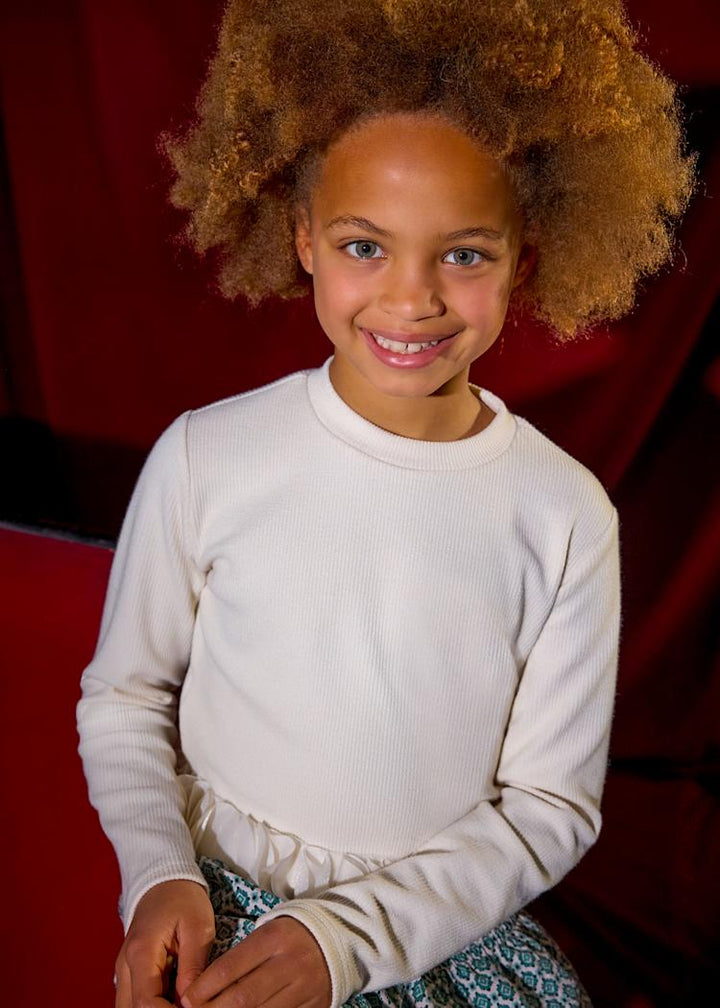 MAYORAL NIÑA TSHIRT PETALS TOP MACCHIATO