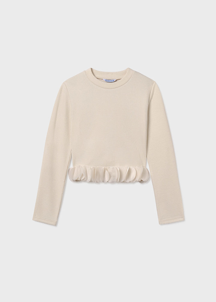 MAYORAL NIÑA TSHIRT PETALS TOP MACCHIATO