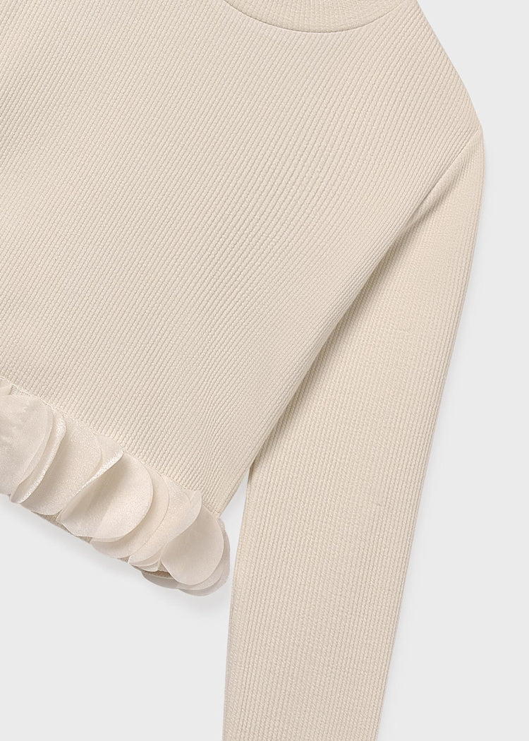 MAYORAL NIÑA TSHIRT PETALS TOP MACCHIATO