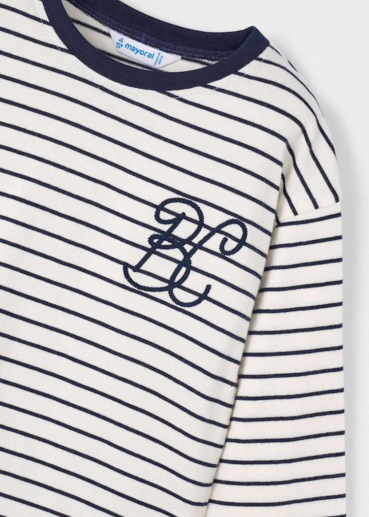 MAYORAL NIÑA TSHIRT STRIPES MACCHIATO