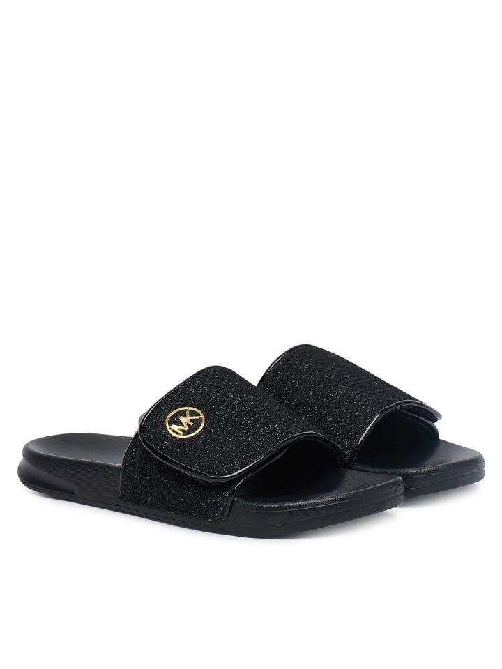 MICHAEL KORS NIÑA CHANCLETA JETT DARBY BLACK SPARKLE MESH