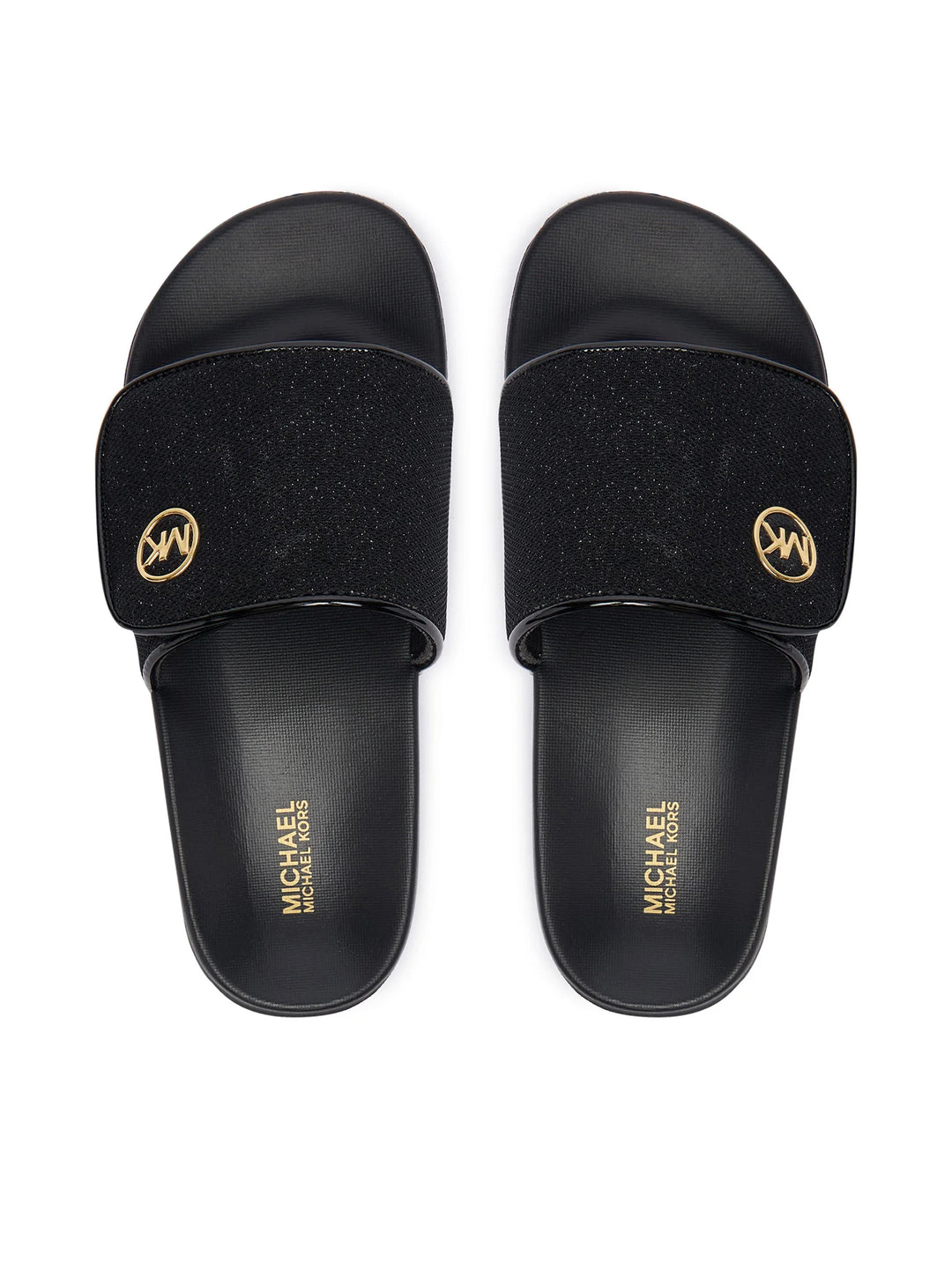 MICHAEL KORS NIÑA CHANCLETA JETT DARBY BLACK SPARKLE MESH