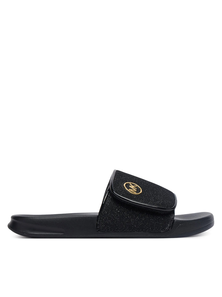 MICHAEL KORS NIÑA CHANCLETA JETT DARBY BLACK SPARKLE MESH
