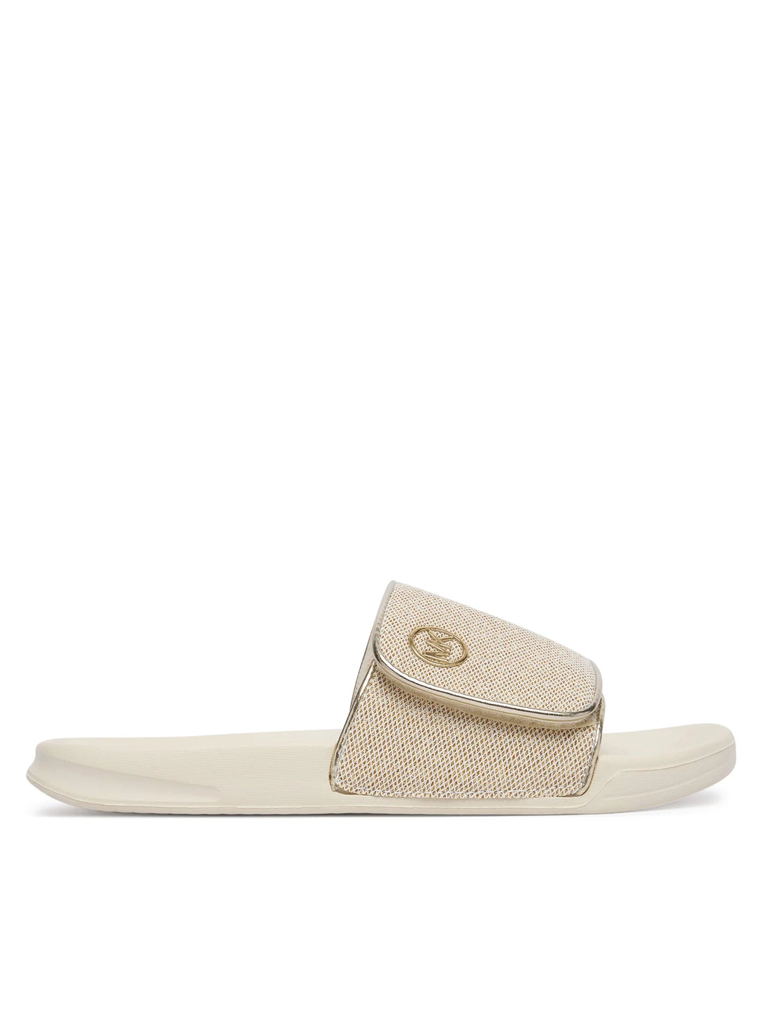 MICHAEL KORS NIÑA CHANCLETA JETT DARBY PALE GOLD SPARKLE MESH