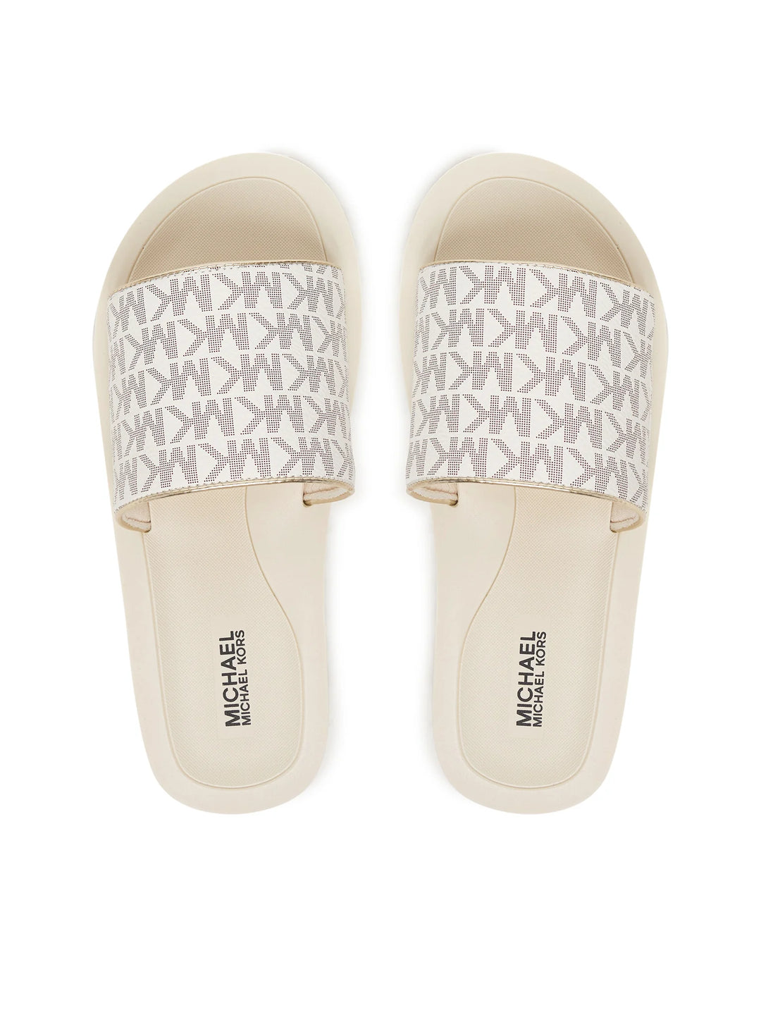 MICHAEL KORS NIÑA CHANCLETA TEAGAN MERRICK 2 VANILLA MONOGRAM/PALE GOLD METALLIC