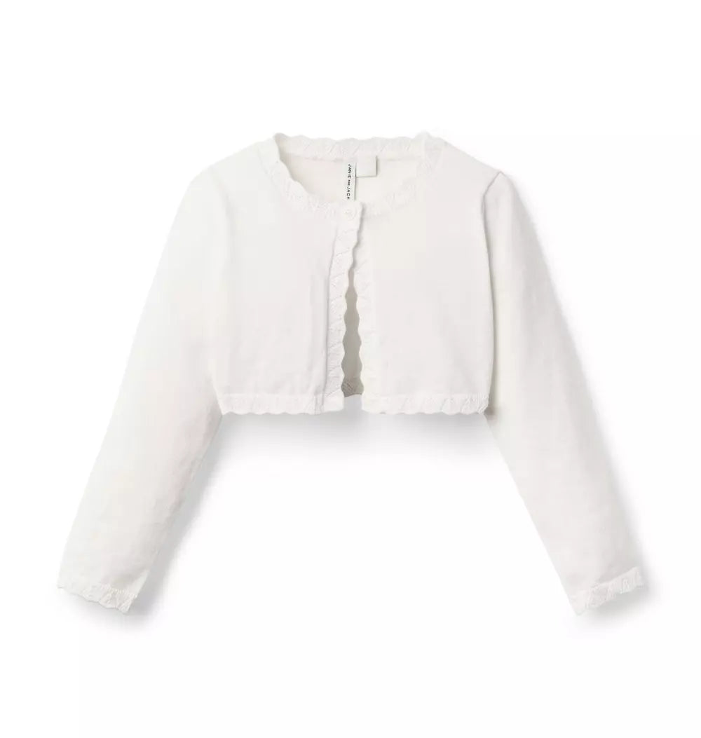 JANIE & JACK NIÑA ABRIGO CROCHET TRIM CARDIGAN