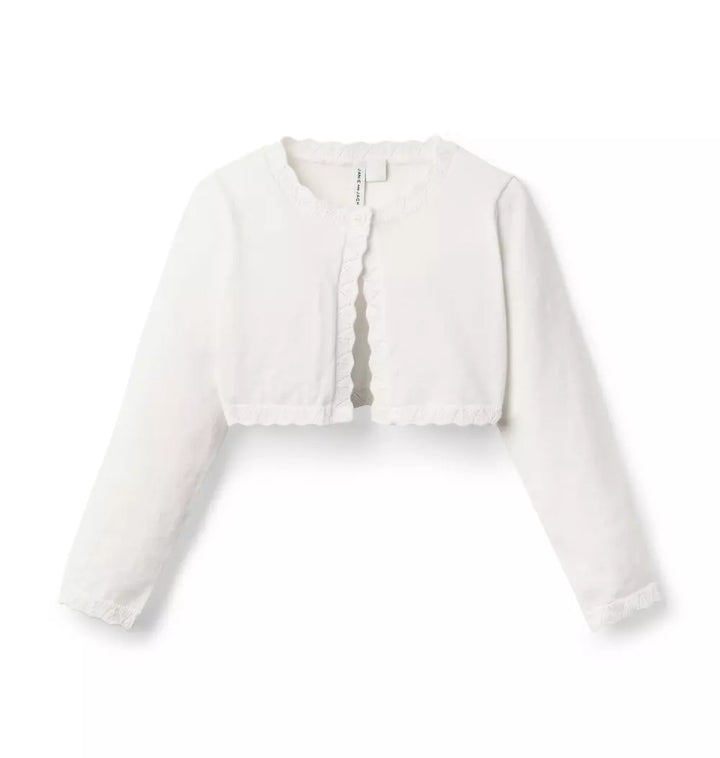 JANIE & JACK NIÑA ABRIGO CROCHET TRIM CARDIGAN