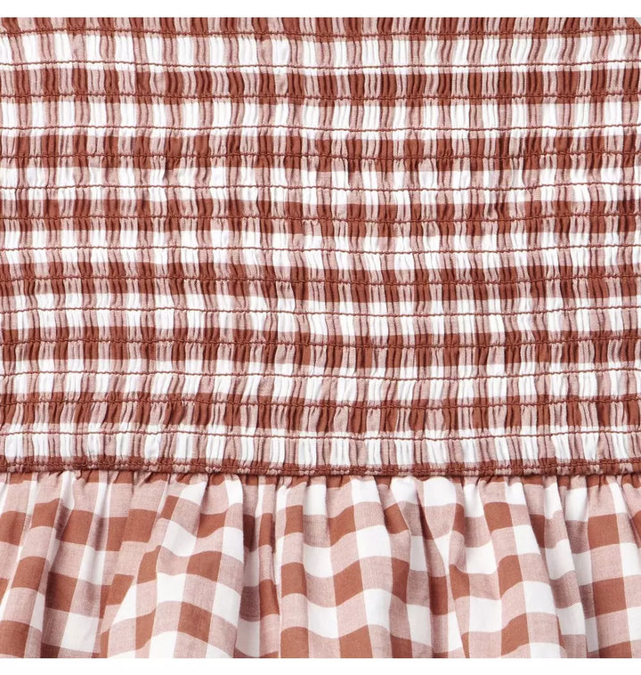 JANIE & JACK NIÑA BLUSA SMOCKED GINGHAM PEPLUM