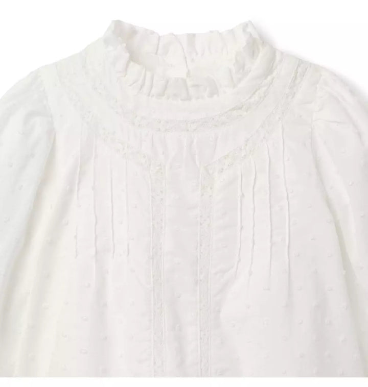 JANIE & JACK NIÑA BLUSA TEXTURED M/L WHITE