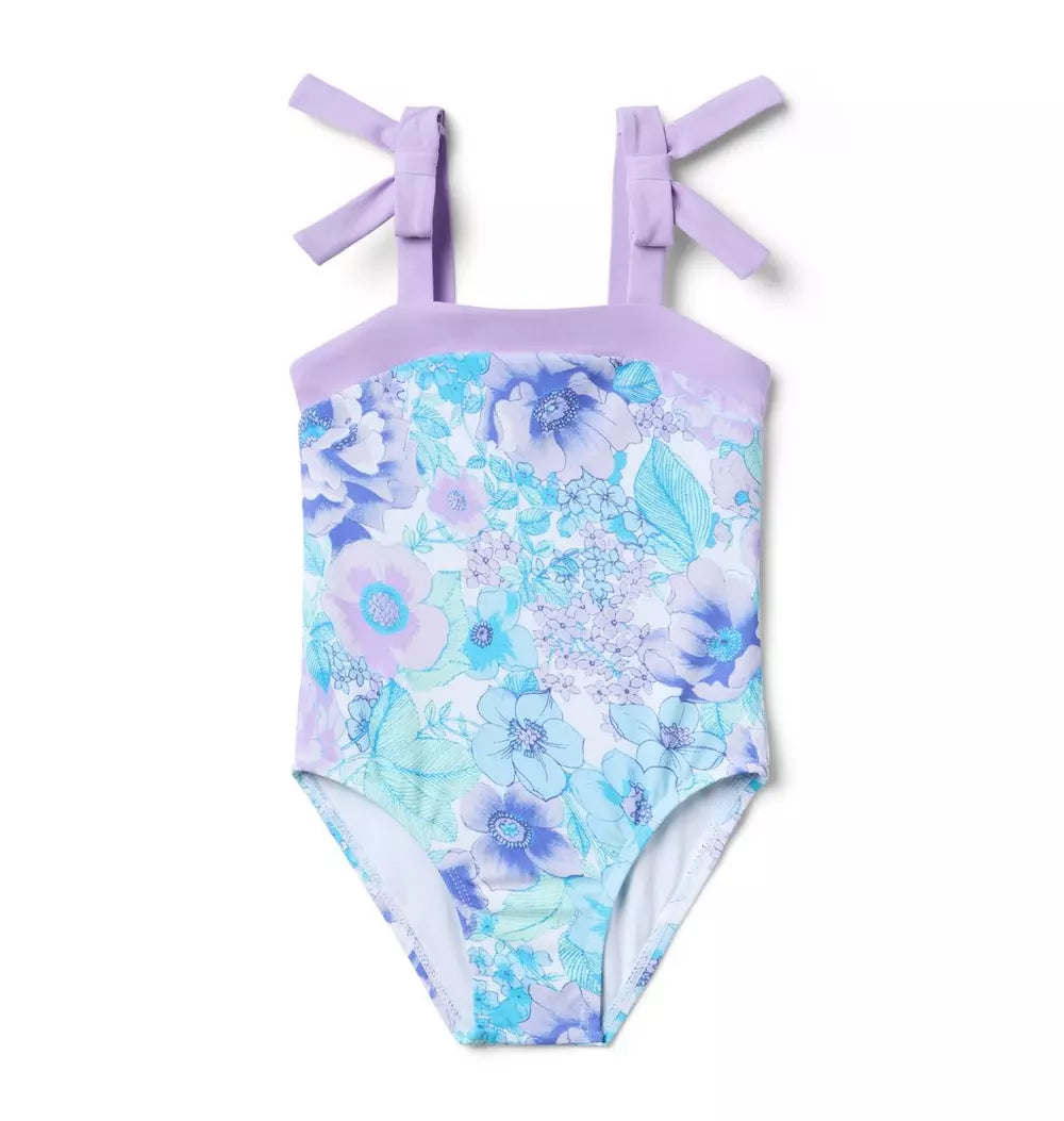 JANIE & JACK NIÑA VESTIDO DE BAÑO LOTUS FLORAL PURPLE