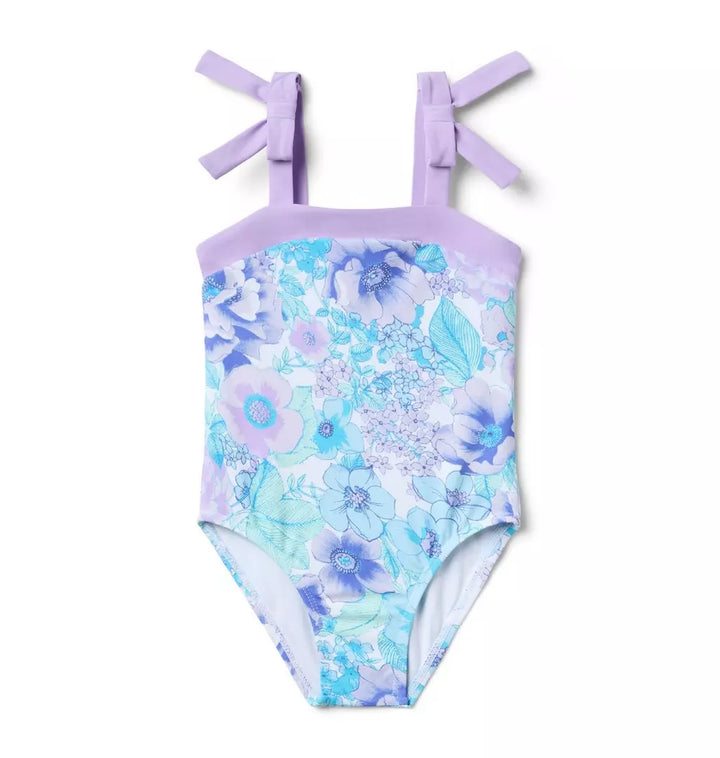 JANIE & JACK NIÑA VESTIDO DE BAÑO LOTUS FLORAL PURPLE