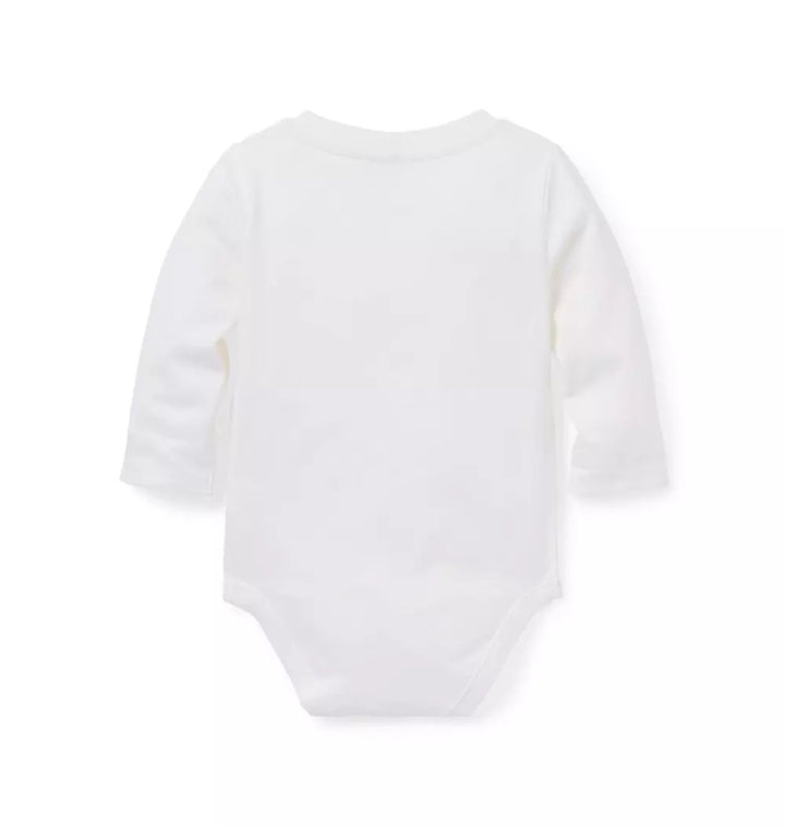 JANIE & JACK BEBE NIÑO BODY BRUSHED HENLEY M/L IVORY