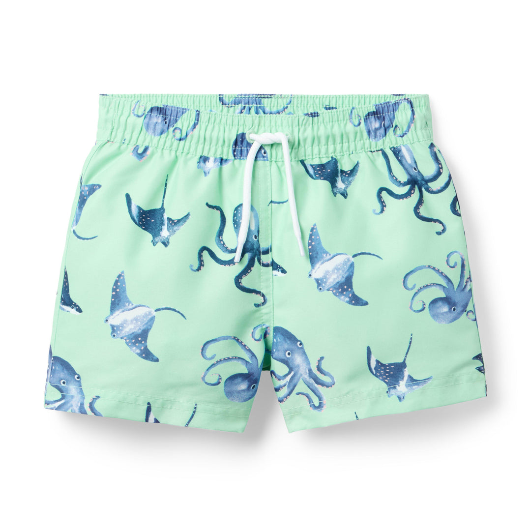 Janie &amp; Jack Vestido de Baño Teal Sea Creature para Niño