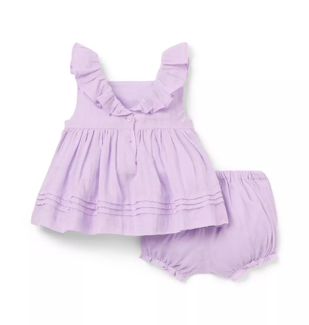 JANIE & JACK BEBE NIÑA CONJ. DE SHORT PURPLE