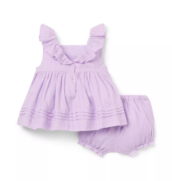 JANIE & JACK BEBE NIÑA CONJ. DE SHORT PURPLE