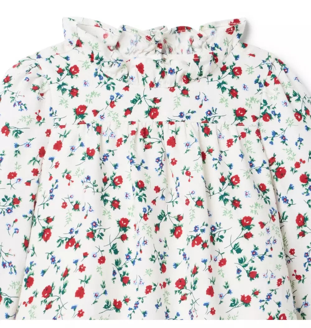 JANIE & JACK NIÑA VESTIDO FLORAL IVORY