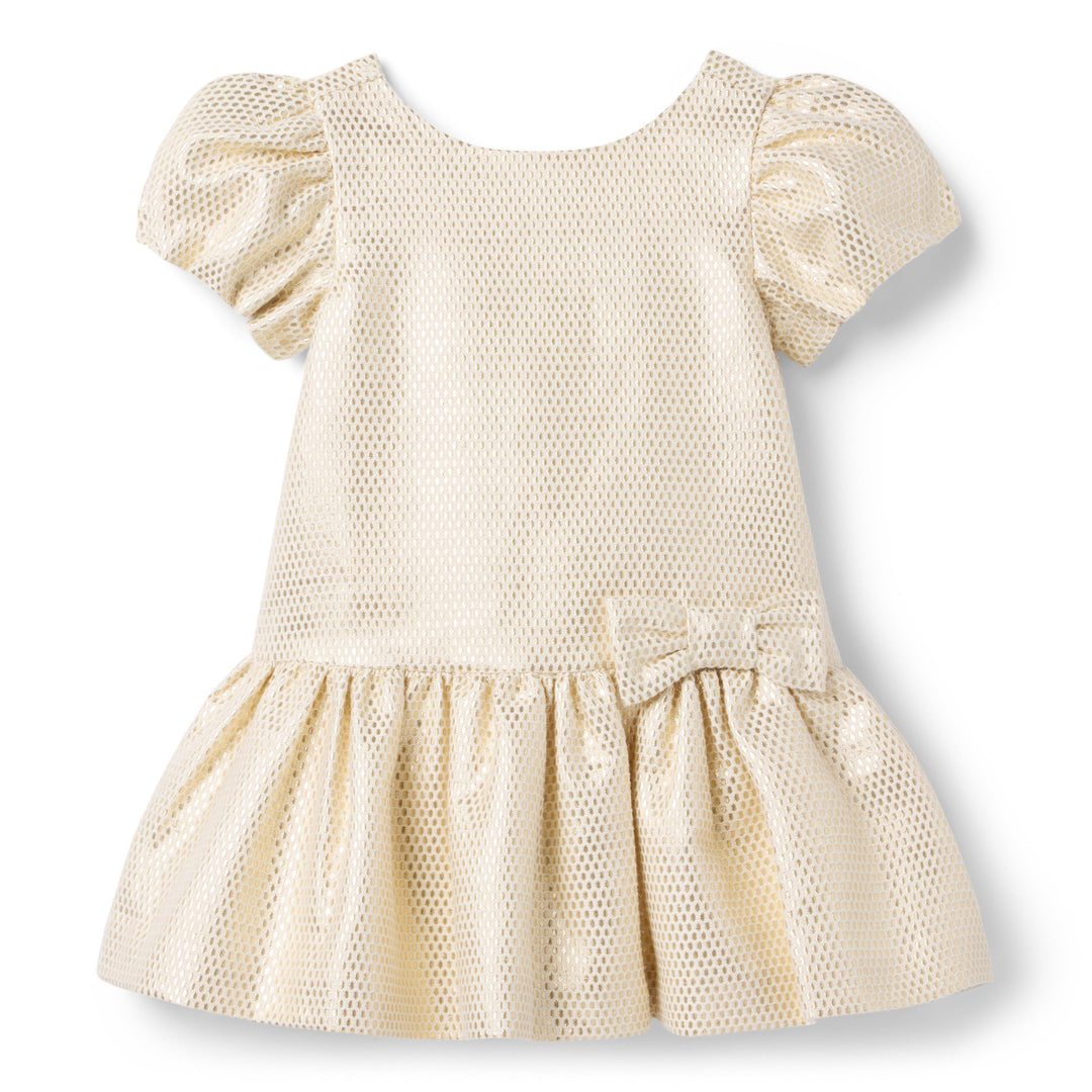 Janie &amp; Jack Vestido Jacquard Gold para Niña