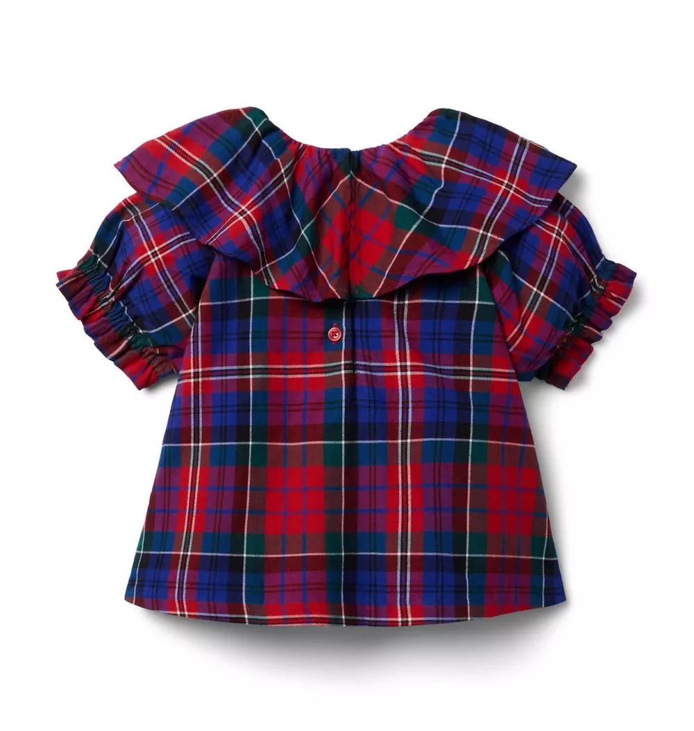 JANIE & JACK NIÑA BLUSA PLAID M/C NAVY/RED