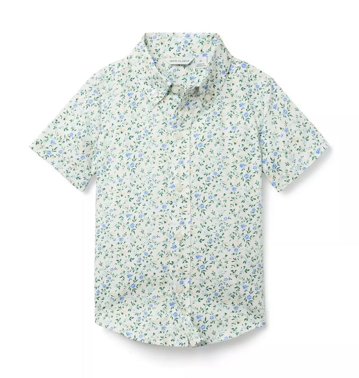 JANIE & JACK NIÑO CAMISA FLORAL POPLIN PRINT M/C MULTICOLOR