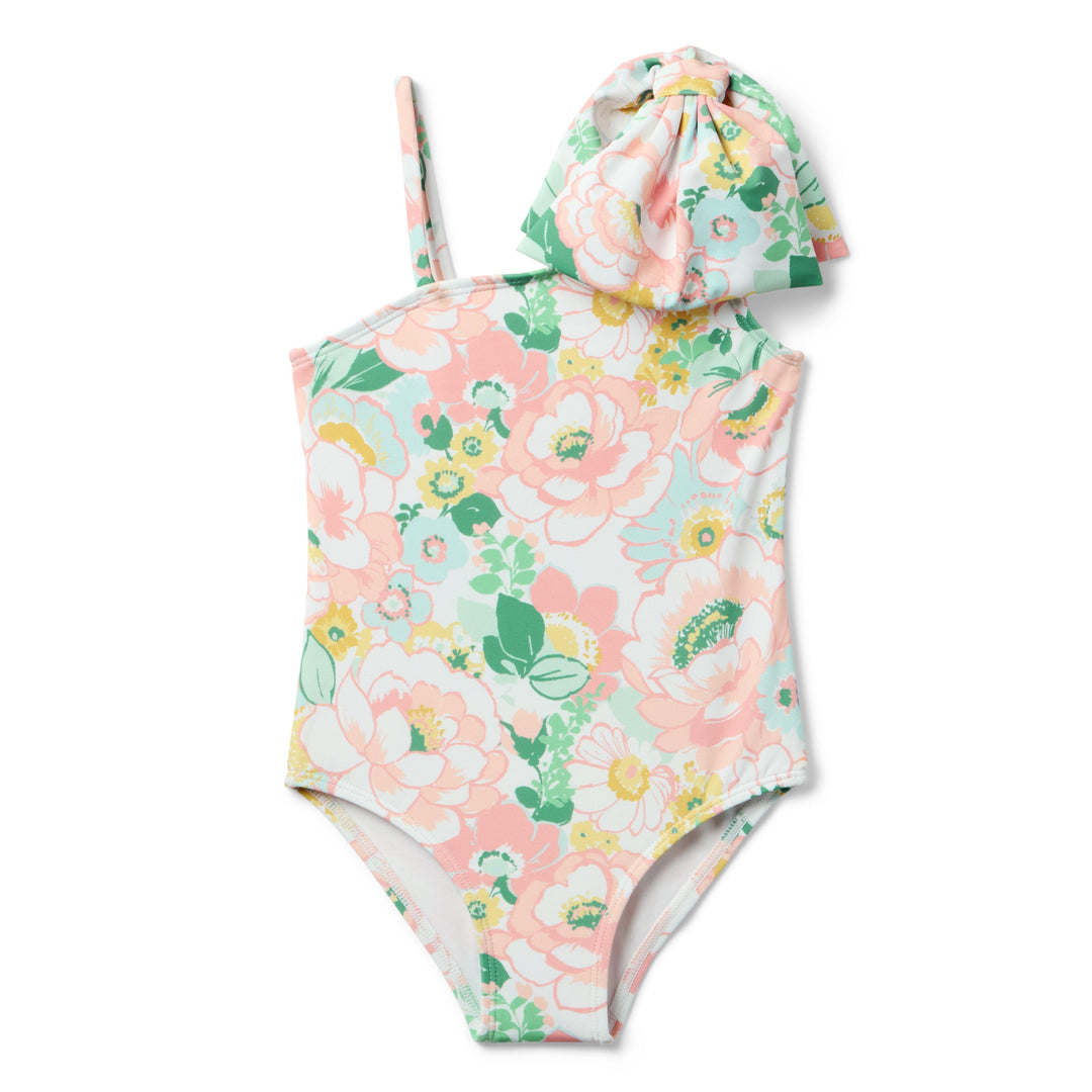 Janie &amp; Jack Vestido de Baño Floral Bow Pink para Niña