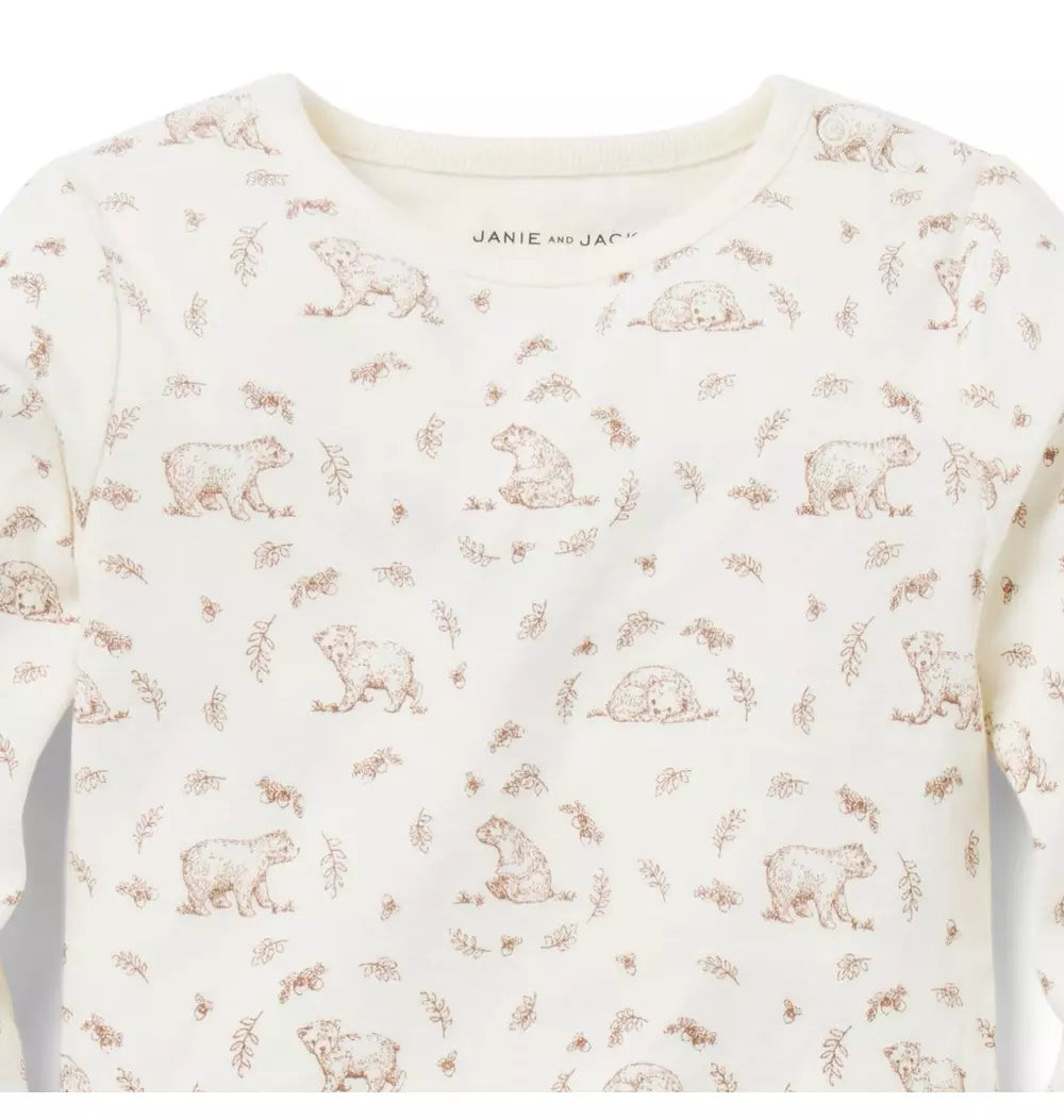 JANIE &amp; JACK BEBE NIÑO BODY U K NEUTRAL BEAR TOILE WB