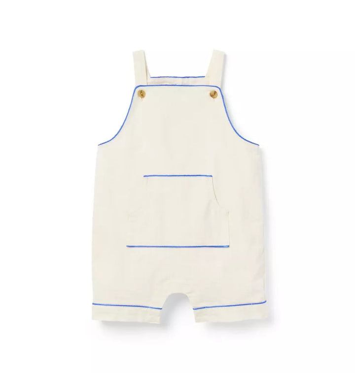 JANIE & JACK BEBE NIÑO OVEROL CREAM CONTRAST PIPING