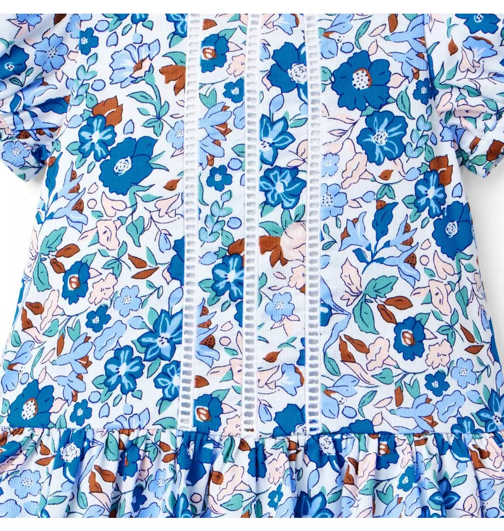 JANIE & JACK NIÑA VESTIDO FLORAL BLUE