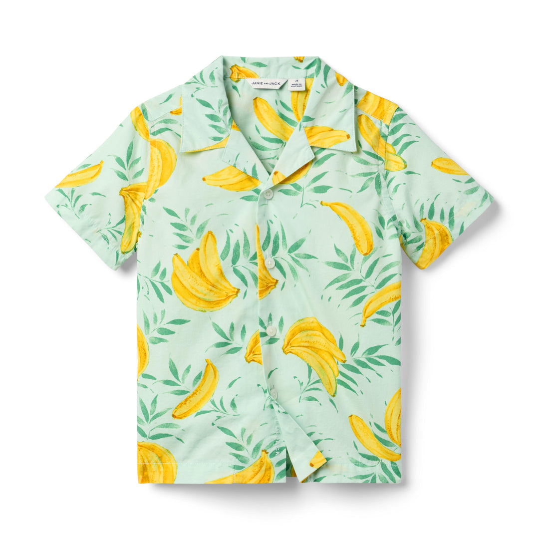 Janie &amp; Jack Camisa Banana Cabana M/c para Niño