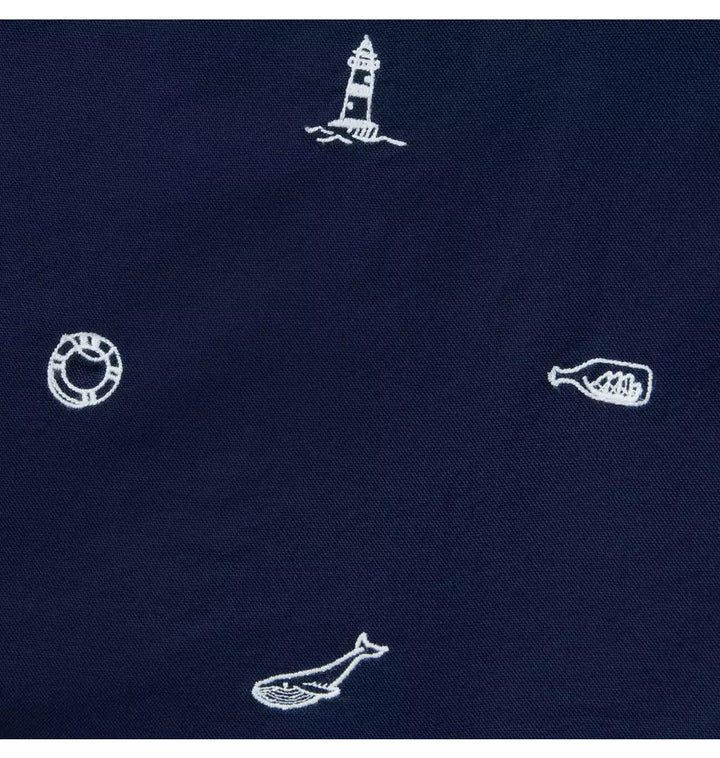 JANIE & JACK NIÑO CAMISA EMBROIDERED NAUTICAL ICON OXFORD