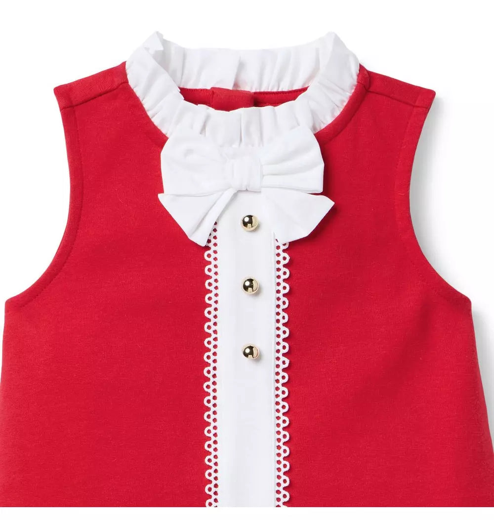 JANIE & JACK NIÑA VESTIDO PONTE KNIT RED