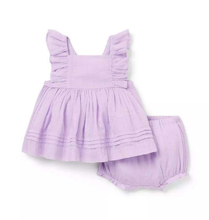 JANIE & JACK BEBE NIÑA CONJ. DE SHORT PURPLE