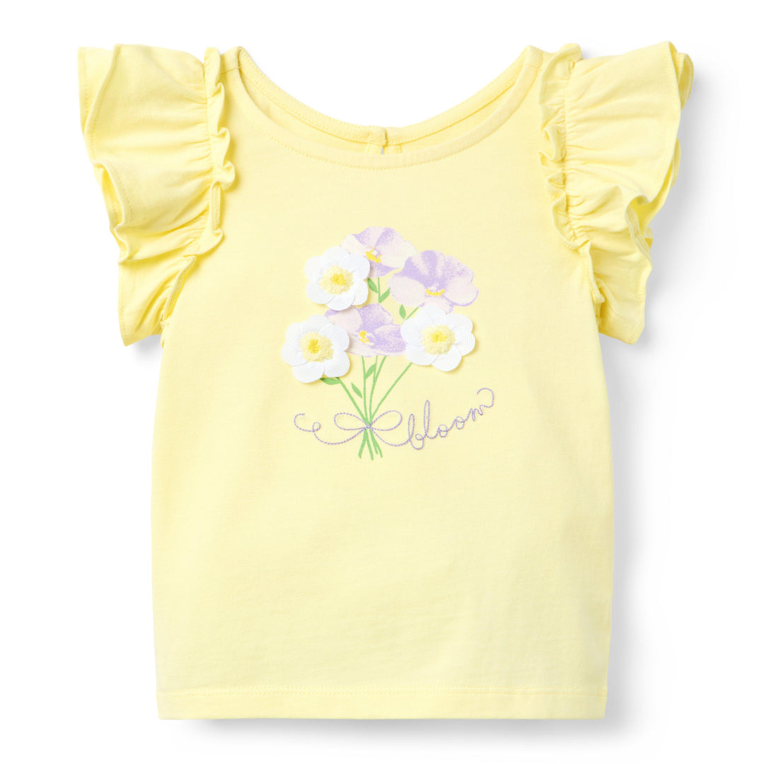 Janie &amp; Jack Blusa Bloom Graphic M/c Yellow para Niña