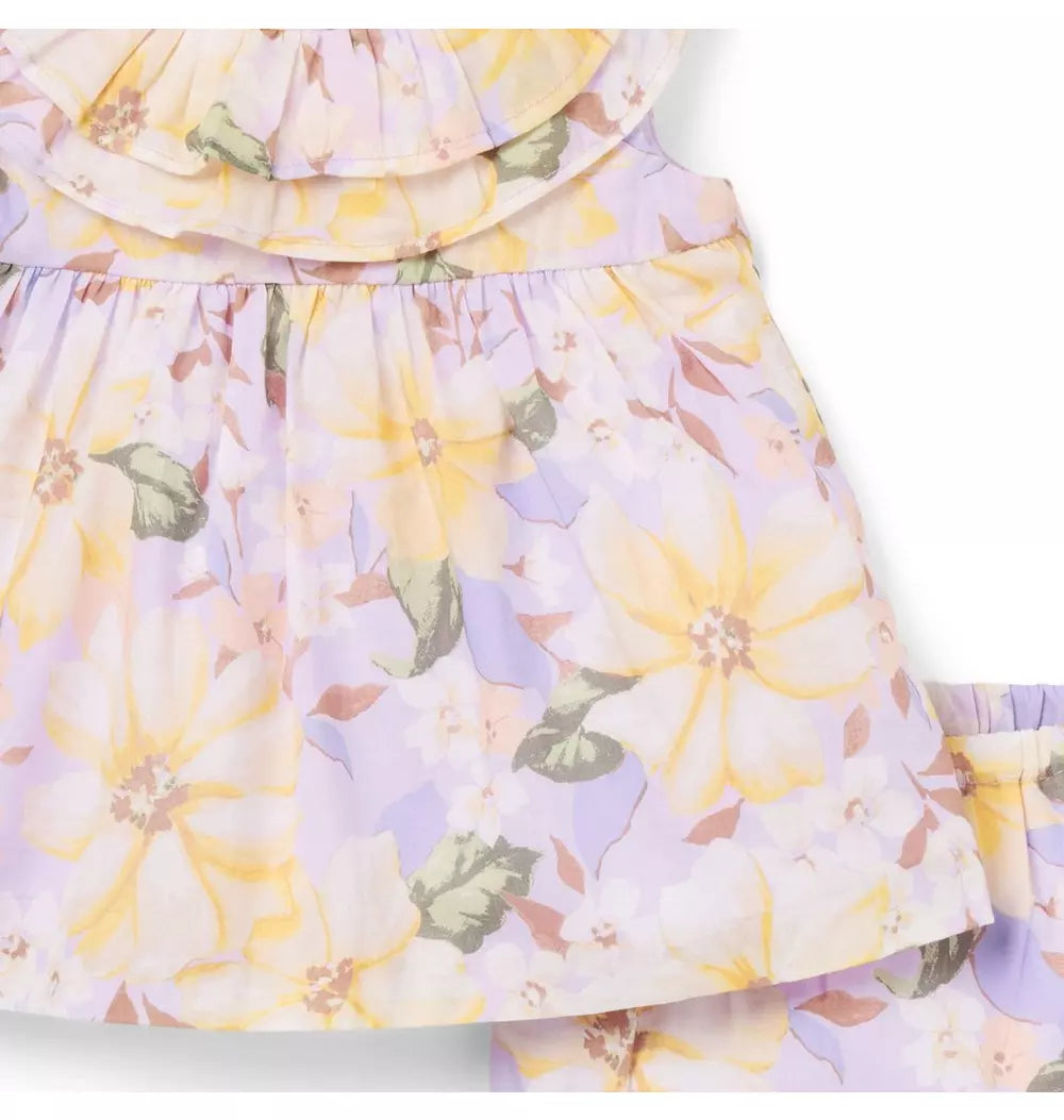 JANIE & JACK BEBE NIÑA CONJ. DE SHORT MULTI FLORAL RUFFLE