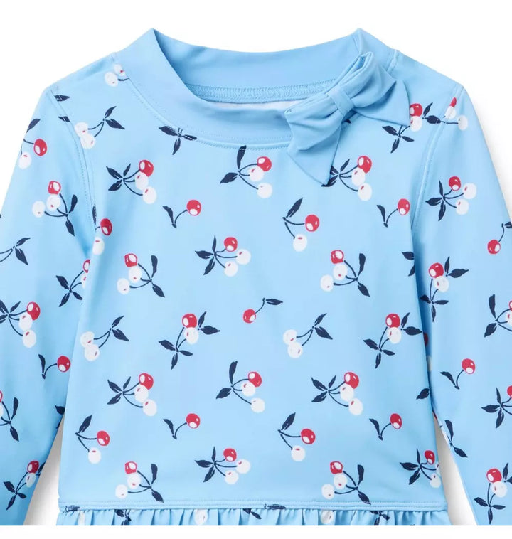 JANIE & JACK NIÑA VESTIDO DE BAÑO CHERRY SKY BLUE